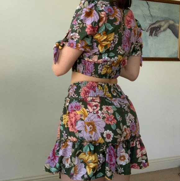 B.O.G Collective Floral Matching Set Womens Skirt and Top Combo - Picture 5 of 5
